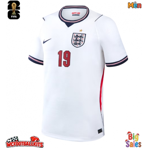 England Ollie Watkins #19 Replica Home Stadium Shirt World Cup 2026 Short Sleeve